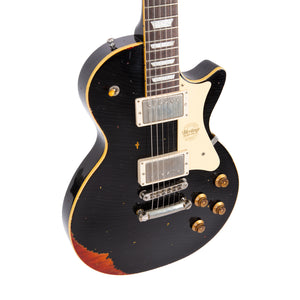 Custom Shop Core Collection H-150 Electric Guitar, Ebony over Dark Cherry Sunburst, Artisan Aged