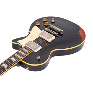 Custom Shop Core Collection H-150 Electric Guitar, Ebony over Dark Cherry Sunburst, Artisan Aged