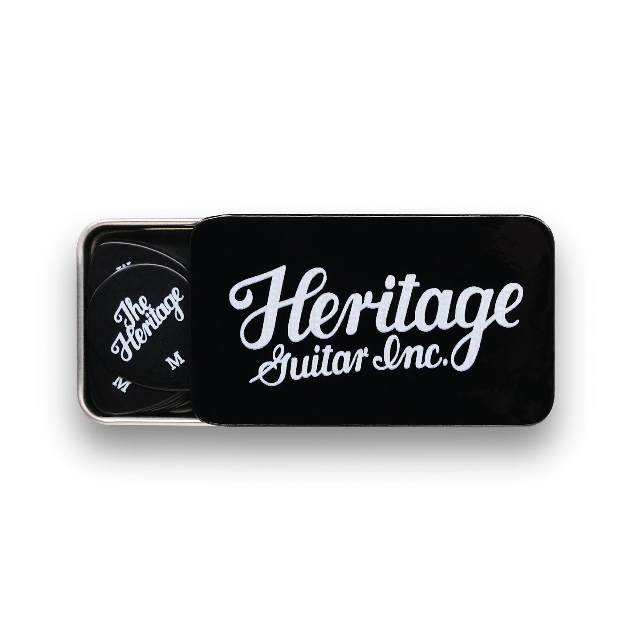 Celluloid Black Vintage Guitar Pick, Medium, 12-Pick Tin