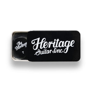 Celluloid Black Vintage Guitar Pick, Thin, 12-Pick Tin